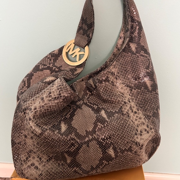 Sale! Michael Kors Fulton Python Hobo Bag - Picture 3 of 8